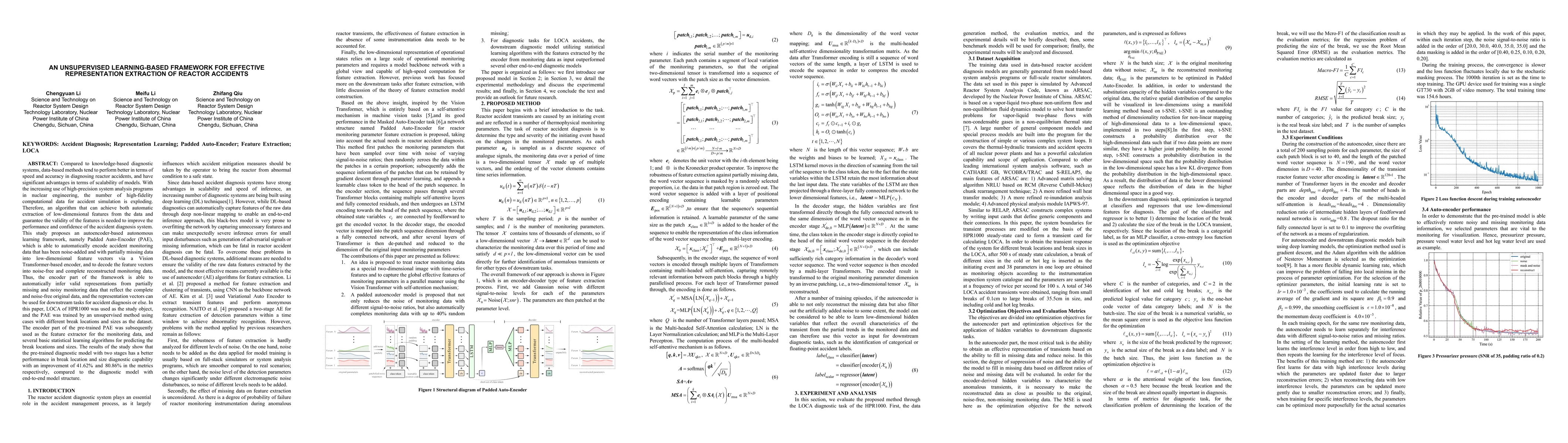 Thumbnail for An Unsupervised Learning-based Framework for Effective Representation
  Extraction of Reactor Accidents