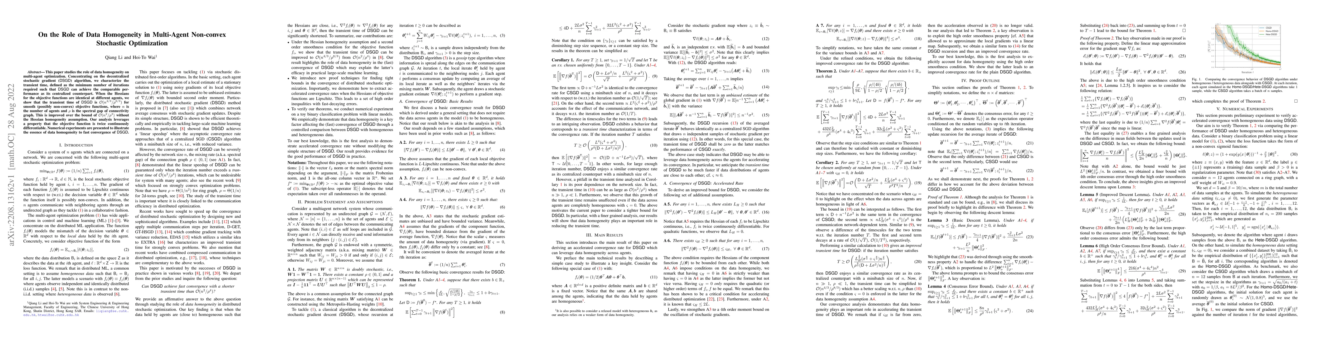 Thumbnail for On the Role of Data Homogeneity in Multi-Agent Non-convex Stochastic
  Optimization