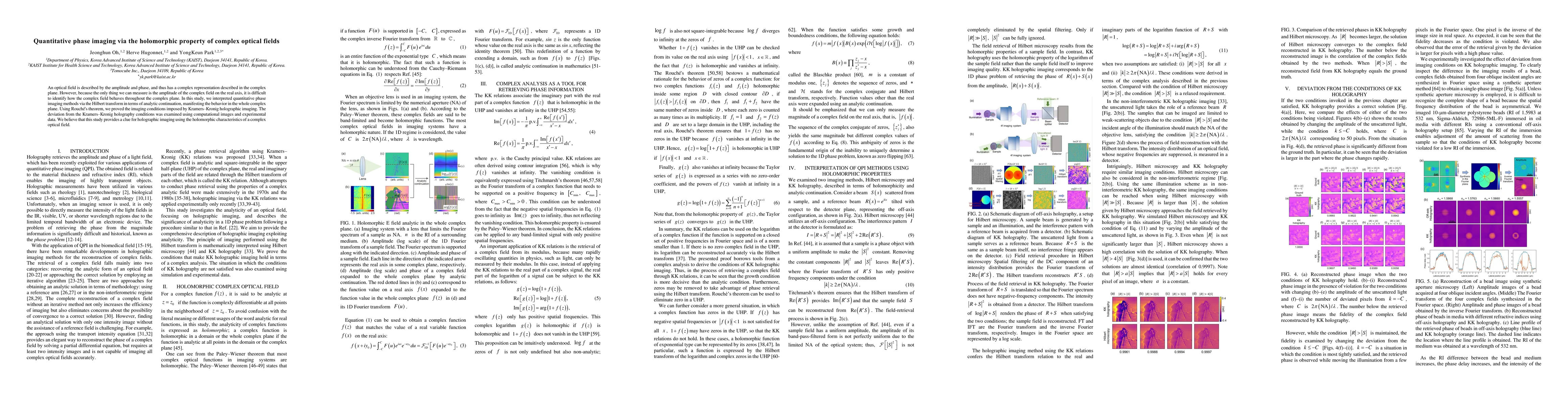 Thumbnail for Quantitative phase imaging via the holomorphic property of complex
  optical fields