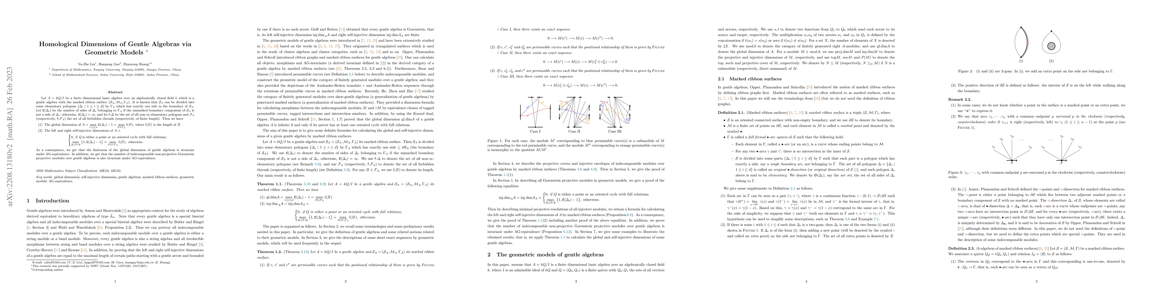 Thumbnail for Homological Dimensions of Gentle Algebras via Geometric Models