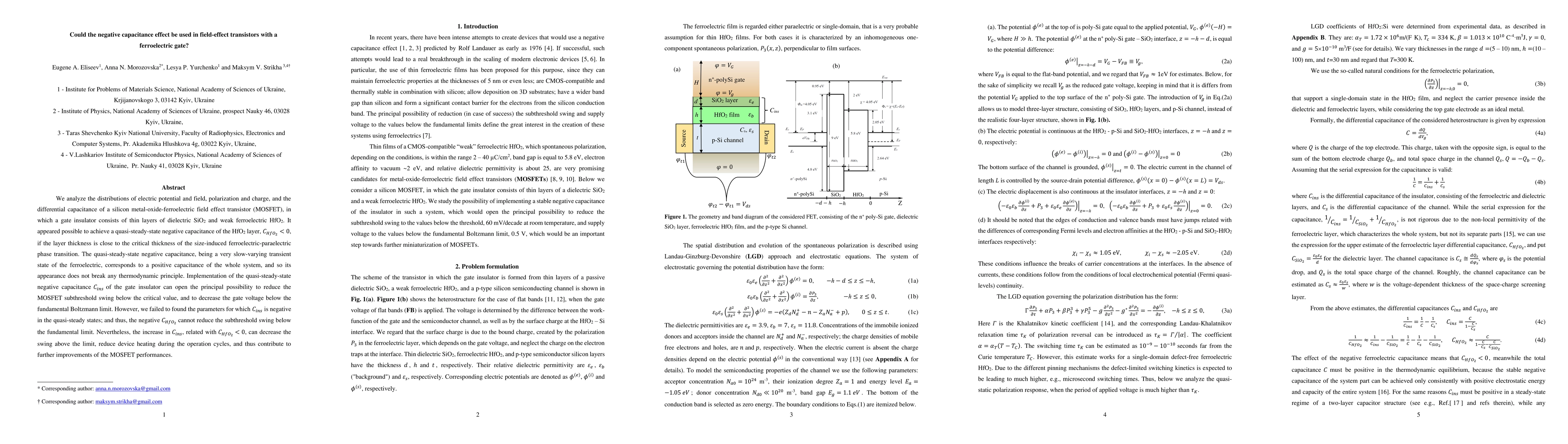 Thumbnail for Could the negative capacitance effect be used in field-effect
  transistors with a ferroelectric gate?