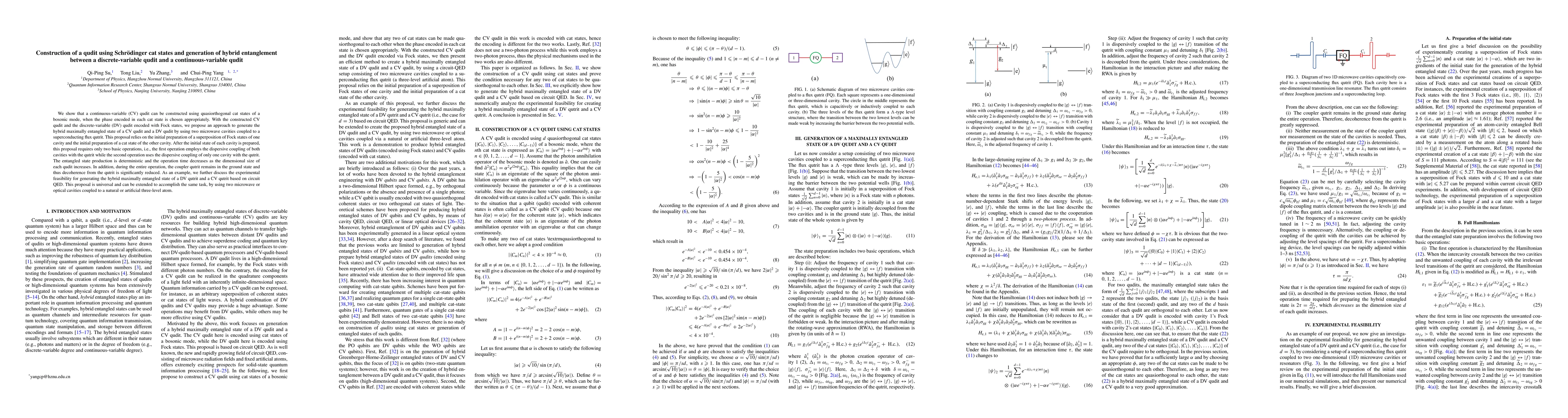 Thumbnail for Construction of a qudit using Schrodinger cat states and generation of
  hybrid entanglement between a discrete-variable qudit and a
  continuous-variable qudit