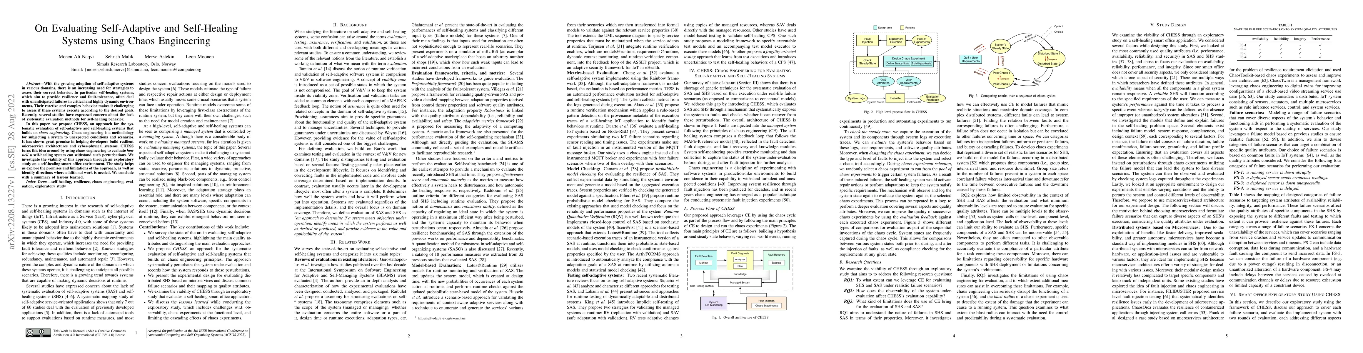 Thumbnail for On Evaluating Self-Adaptive and Self-Healing Systems using Chaos
  Engineering
