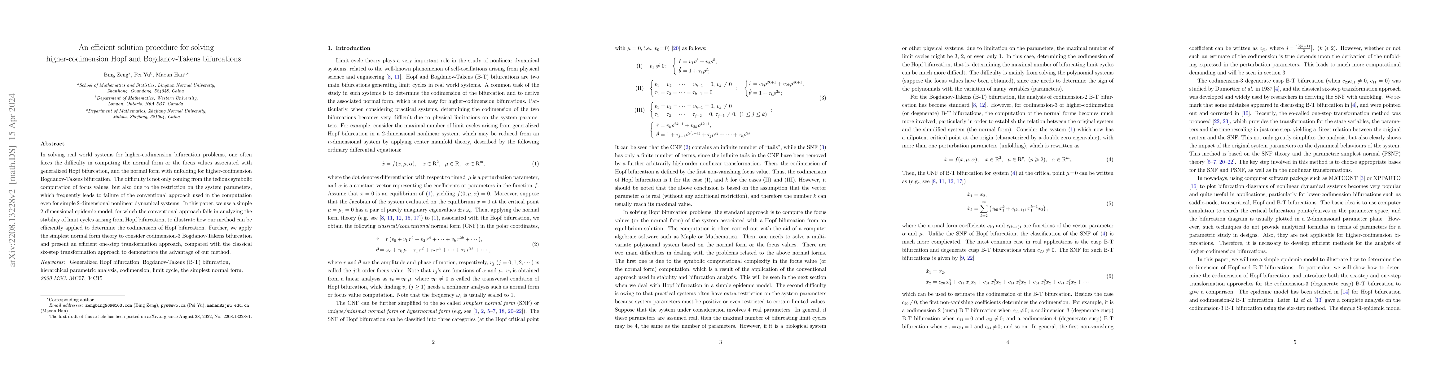 Thumbnail for An efficient solution procedure for solving higher-codimension Hopf and
  Bogdanov-Takens bifurcations