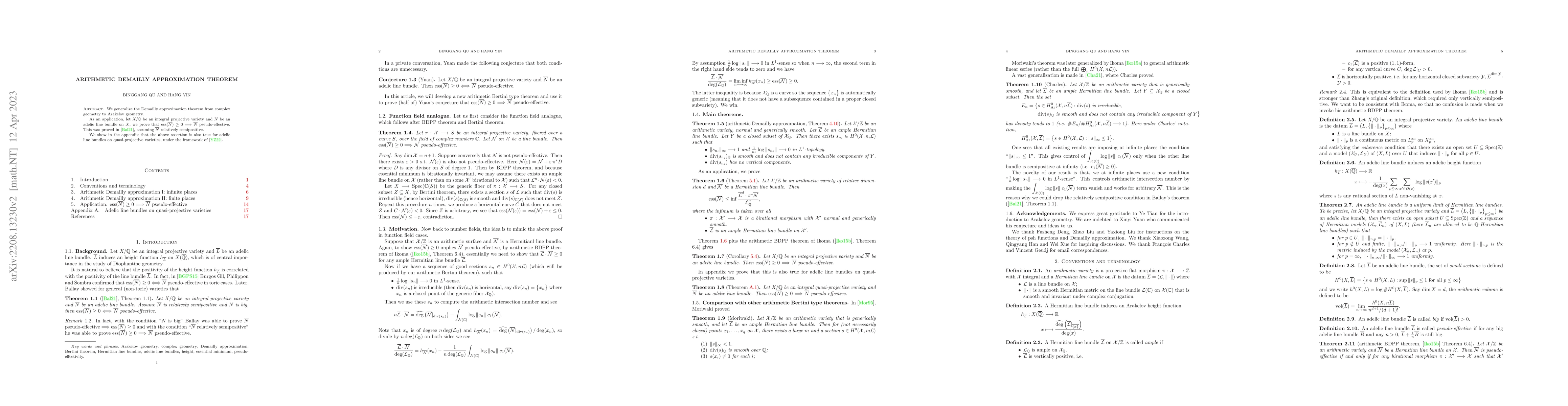 Thumbnail for Arithmetic Demailly Approximation Theorem