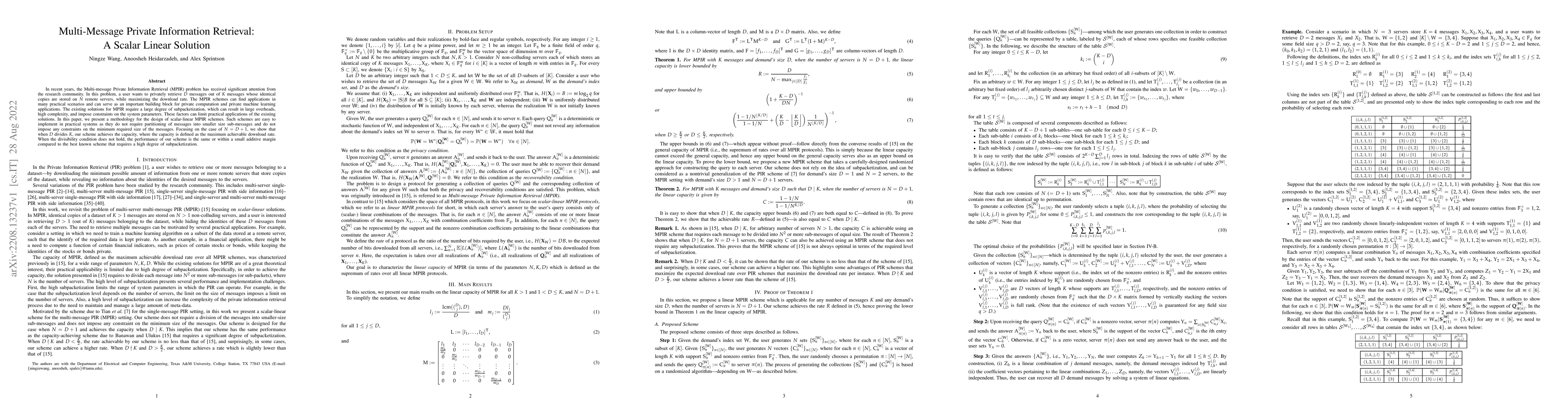 Thumbnail for Multi-Message Private Information Retrieval: A Scalar Linear Solution
