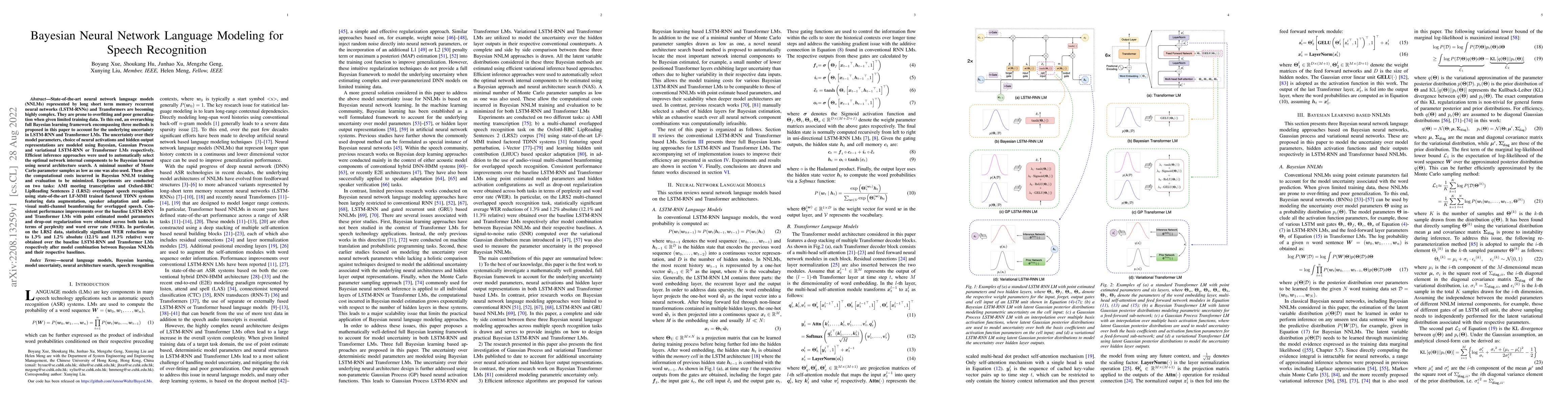 Thumbnail for Bayesian Neural Network Language Modeling for Speech Recognition
