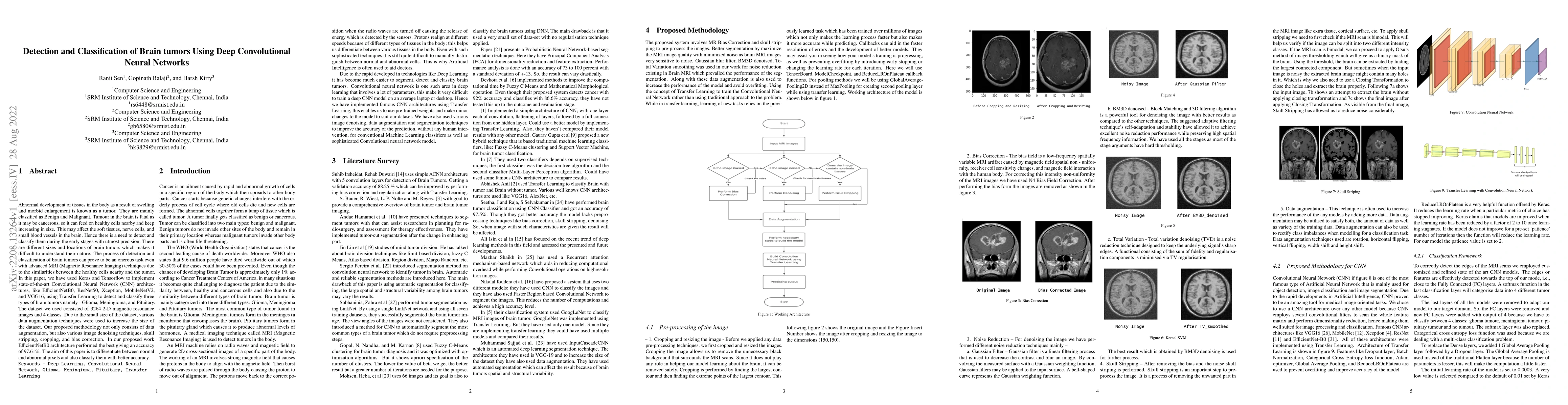 Thumbnail for Detection and Classification of Brain tumors Using Deep Convolutional
  Neural Networks