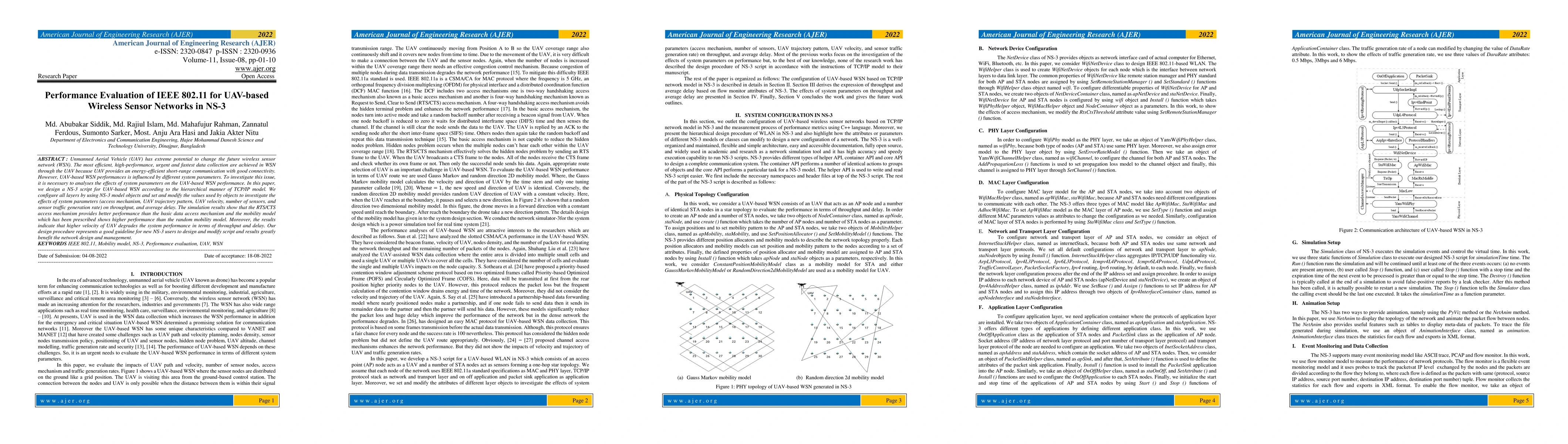 Thumbnail for Performance Evaluation of IEEE 802.11 for UAV-based Wireless Sensor
  Networks in NS-3