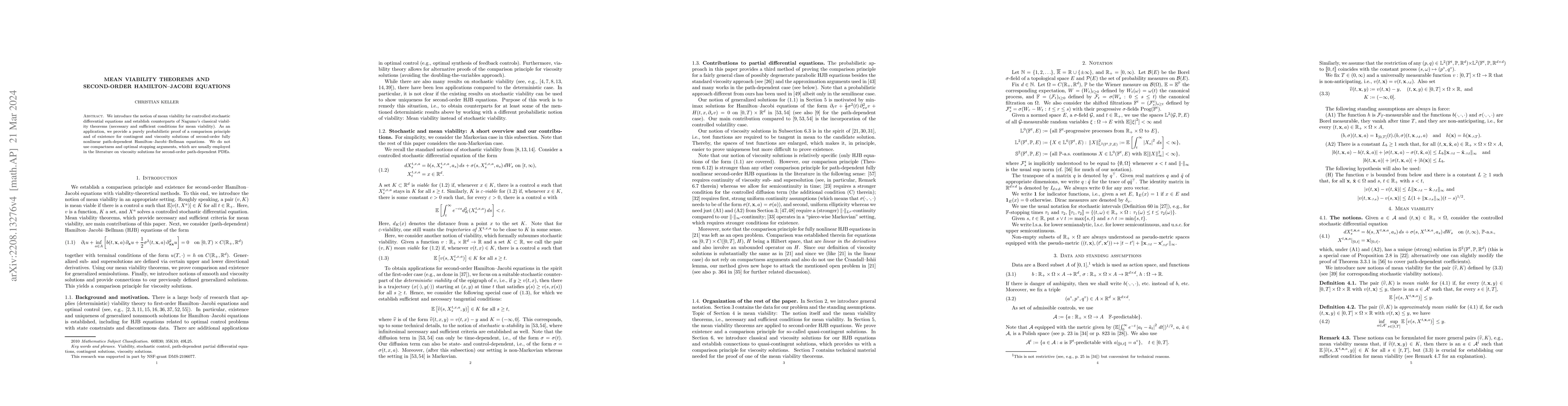 Thumbnail for Mean viability theorems and second-order Hamilton-Jacobi equations