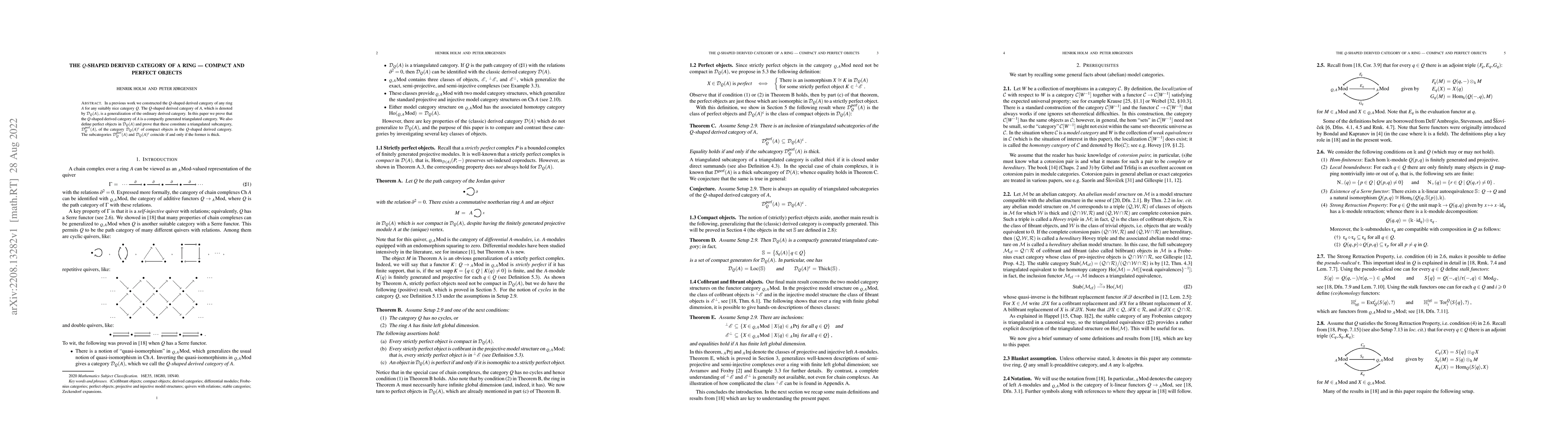 Thumbnail for The $Q$-shaped derived category of a ring -- compact and perfect objects
