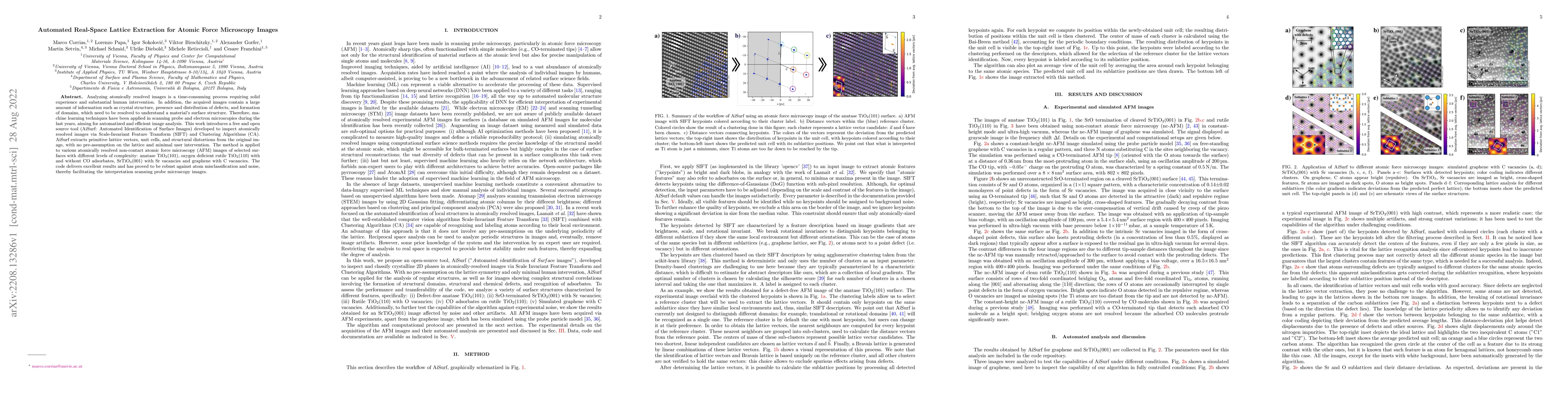 Thumbnail for Automated Real-Space Lattice Extraction for Atomic Force Microscopy
  Images