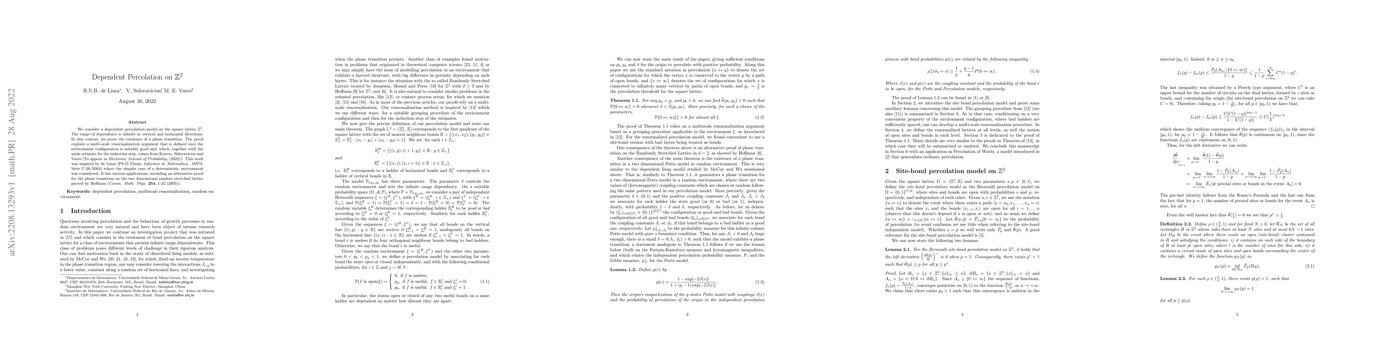 Thumbnail for Dependent Percolation on $\mathbb{Z}^2$