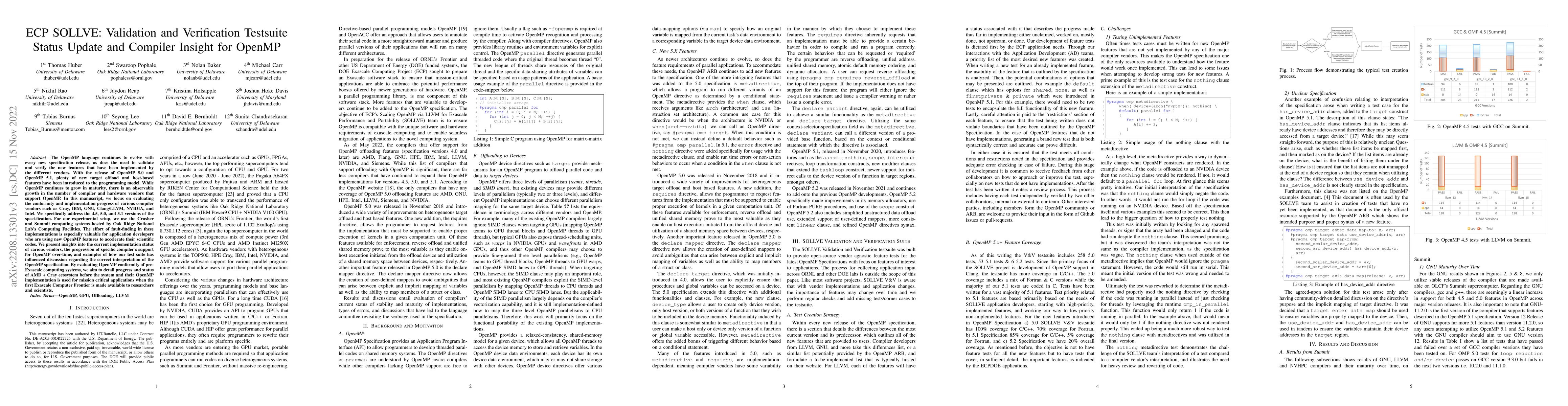 Thumbnail for ECP SOLLVE: Validation and Verification Testsuite Status Update and
  Compiler Insight for OpenMP