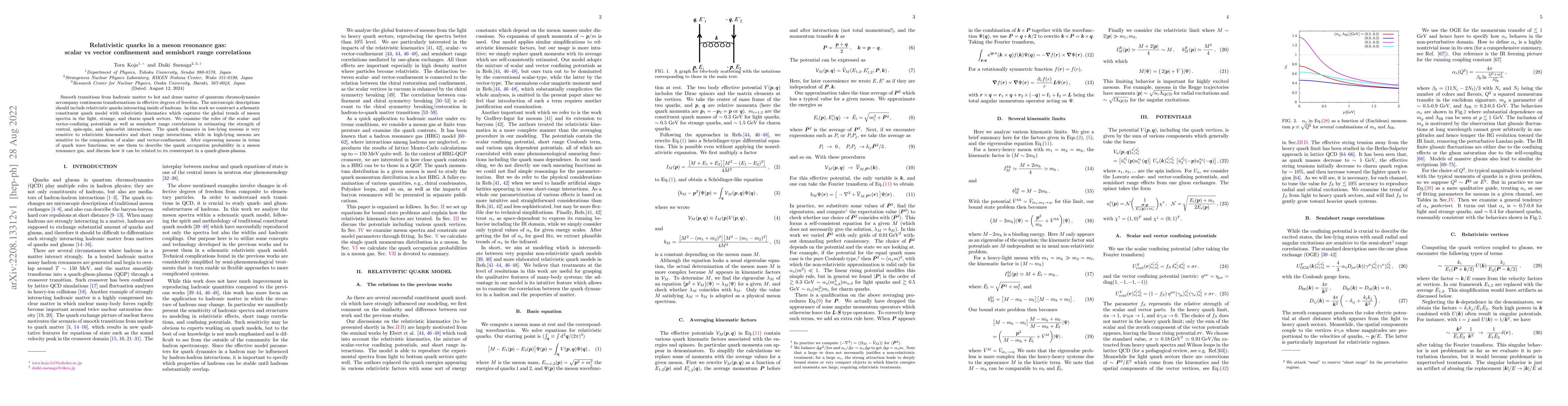 Thumbnail for Meson resonance gas in a relativistic quark model: scalar vs vector
  confinement and semishort range correlations