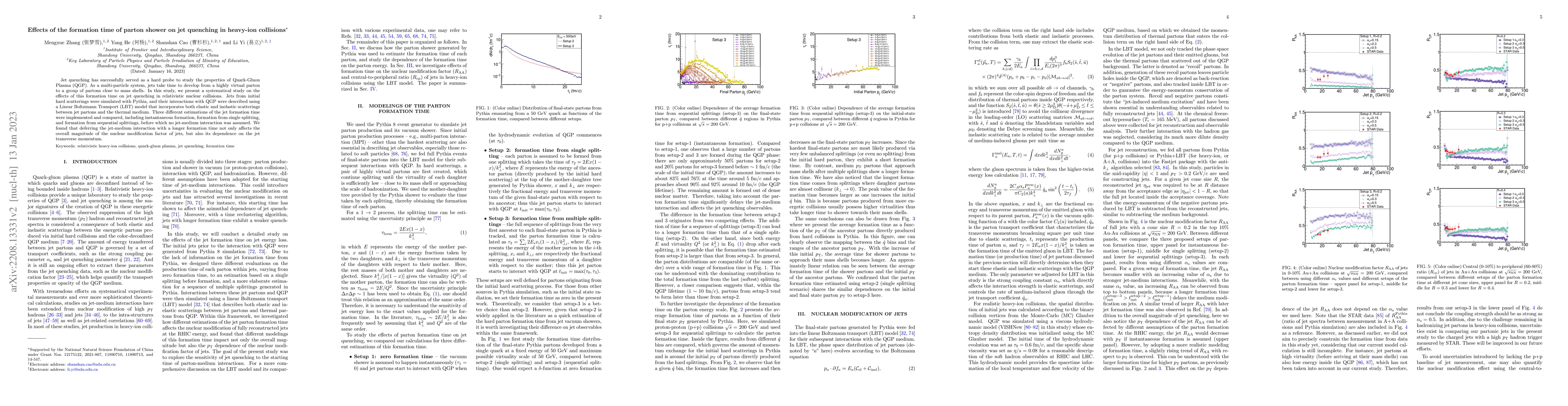 Thumbnail for Effects of the formation time of parton shower on jet quenching in
  heavy-ion collisions
