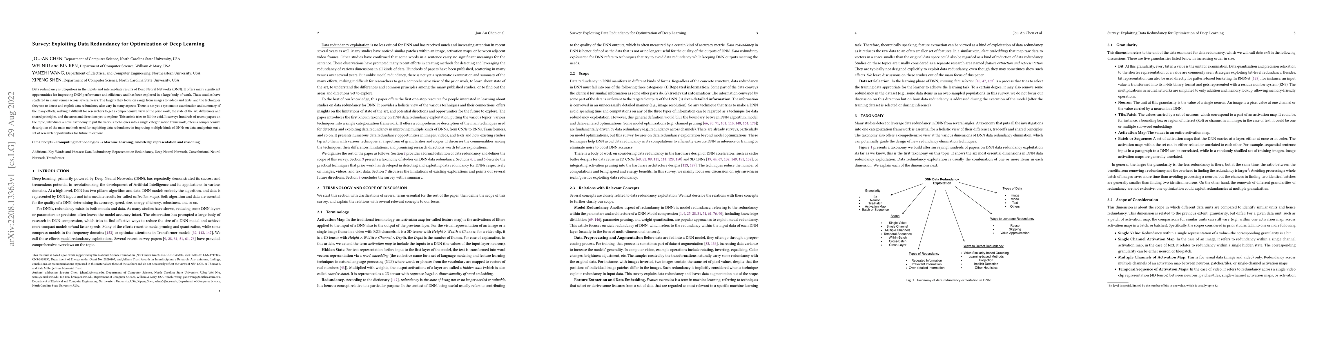 Thumbnail for Survey: Exploiting Data Redundancy for Optimization of Deep Learning