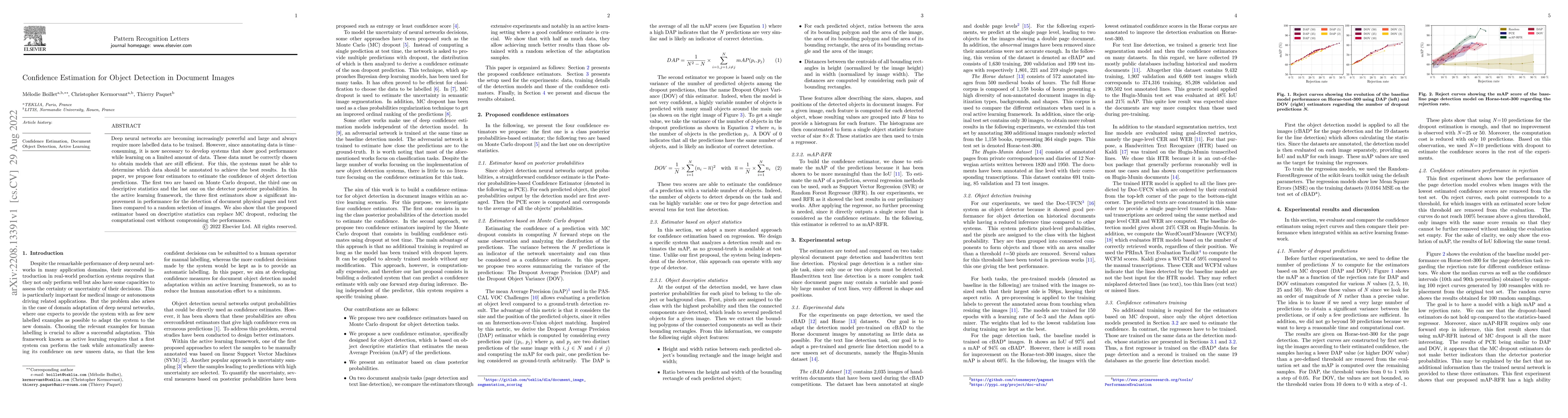 Thumbnail for Confidence Estimation for Object Detection in Document Images