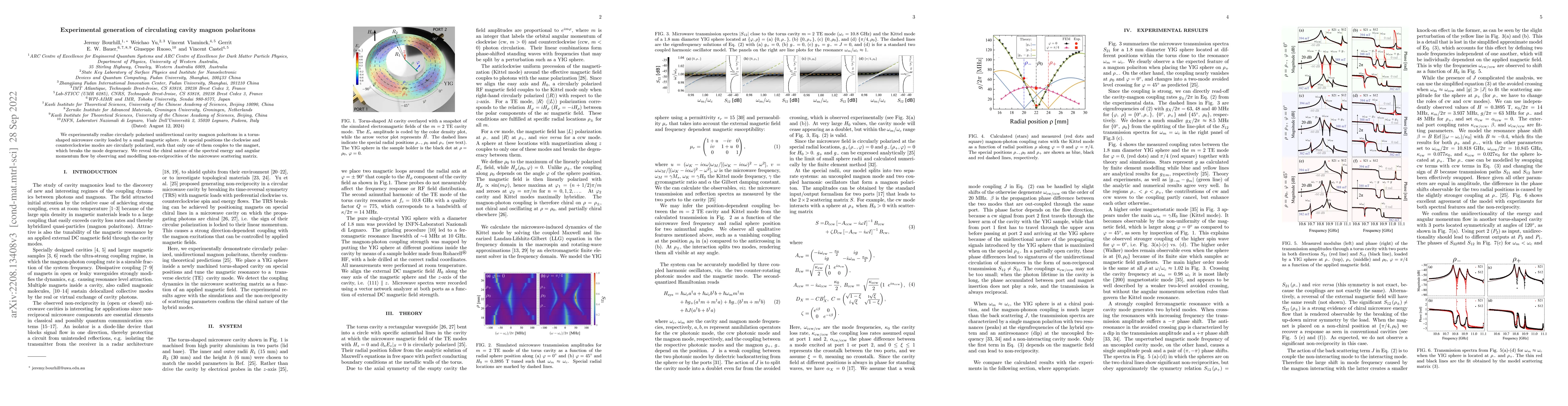 Thumbnail for Experimental generation of circulating cavity magnon polaritons
