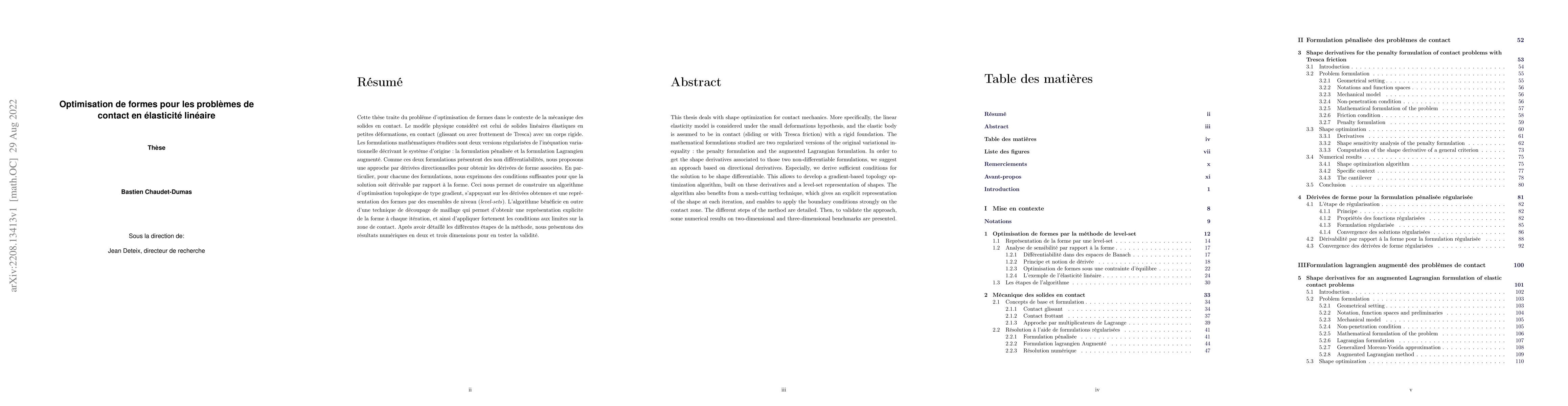 Thumbnail for Shape optimization for contact problems in linear elasticity