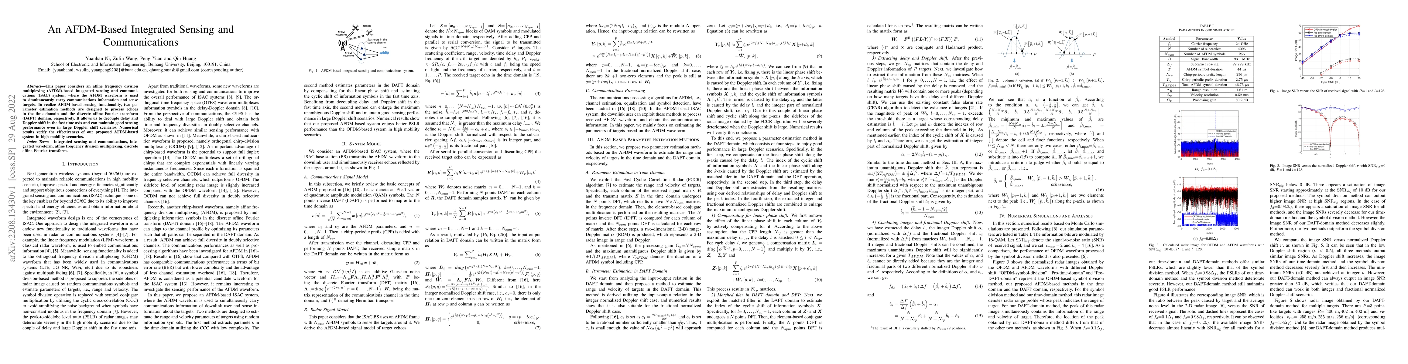 Thumbnail for An AFDM-Based Integrated Sensing and Communications