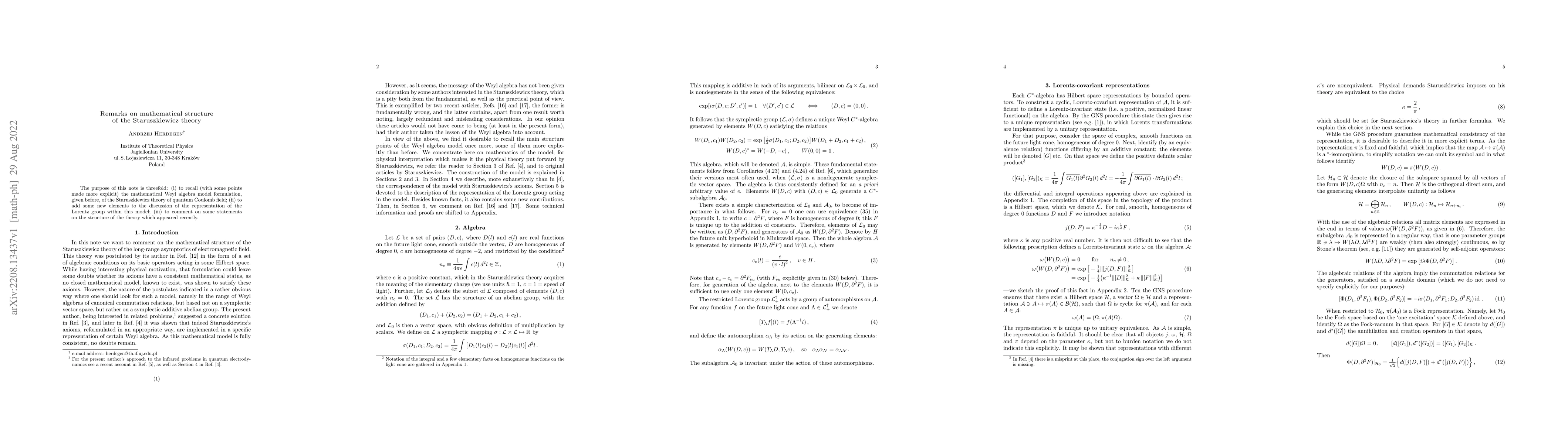 Thumbnail for Remarks on mathematical structure of the Staruszkiewicz theory