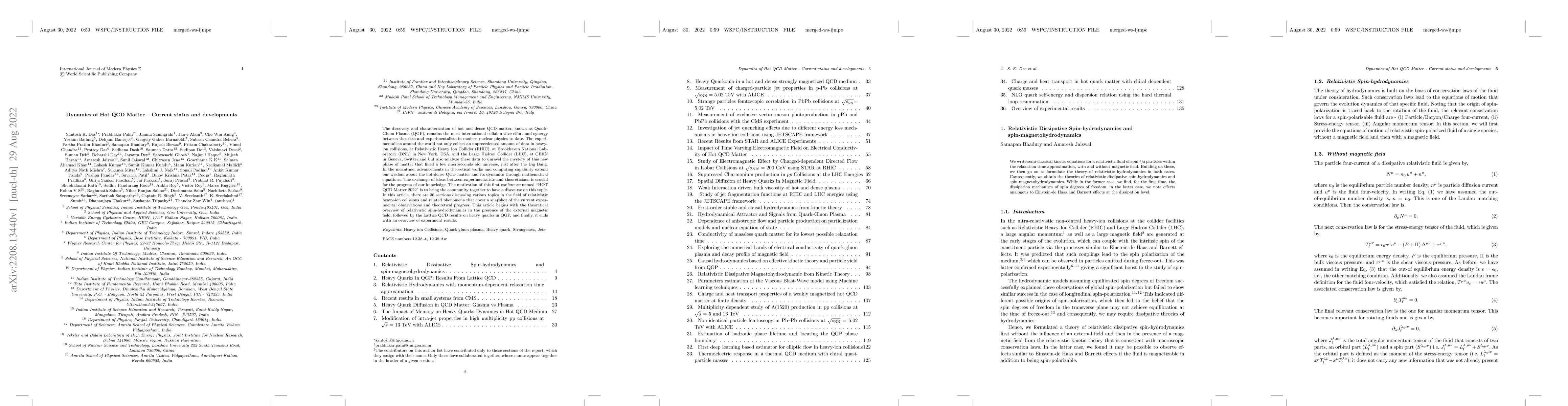 Thumbnail for Dynamics of Hot QCD Matter -- Current Status and Developments