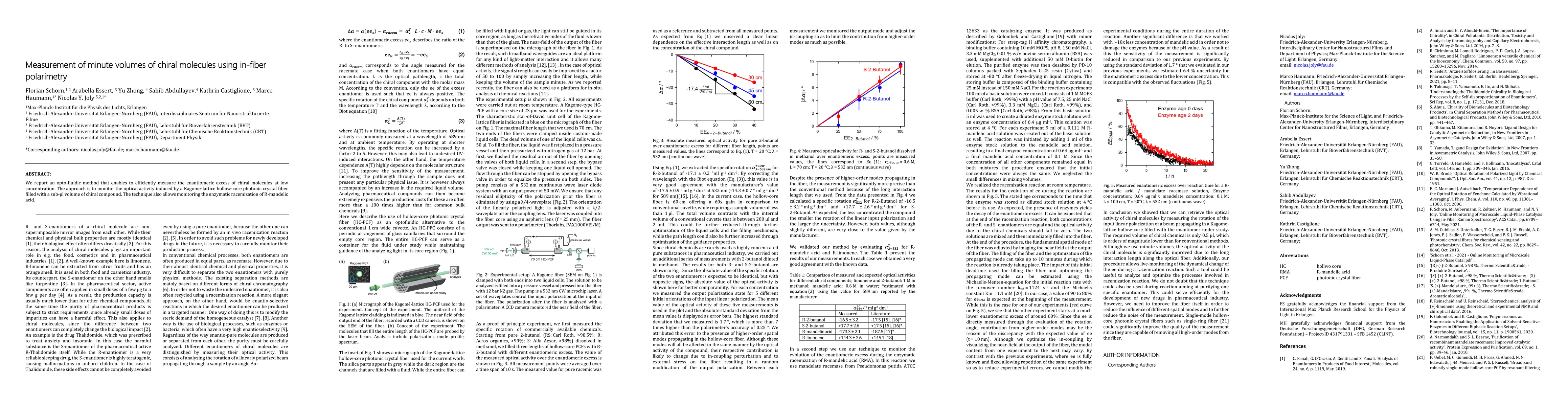 Thumbnail for Measurement of minute volumes of chiral molecules using in-fiber
  polarimetry