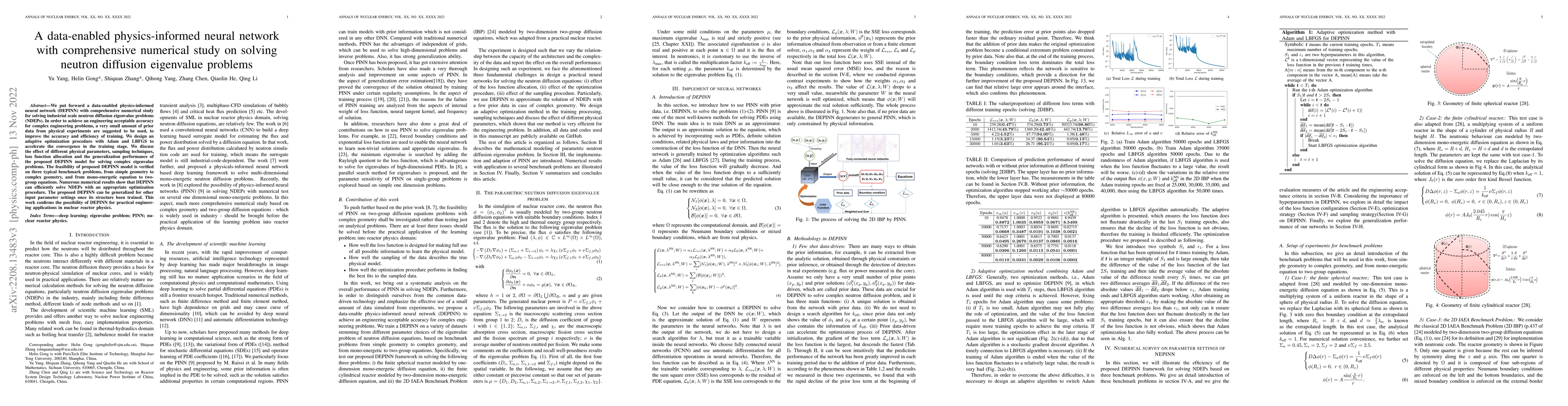 Thumbnail for A data-enabled physics-informed neural network with comprehensive
  numerical study on solving neutron diffusion eigenvalue problems