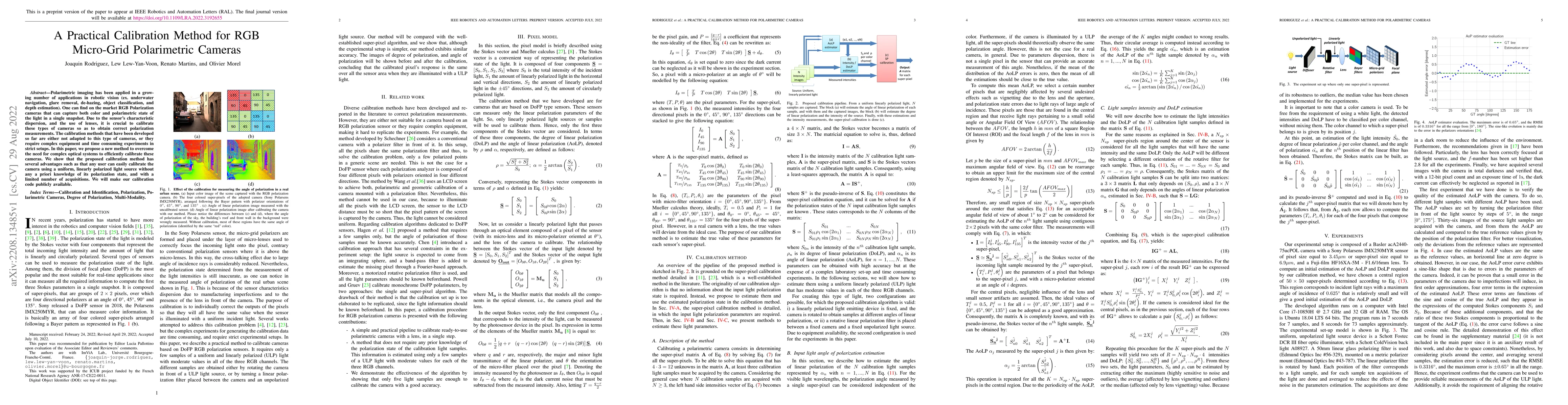 Thumbnail for A Practical Calibration Method for RGB Micro-Grid Polarimetric Cameras