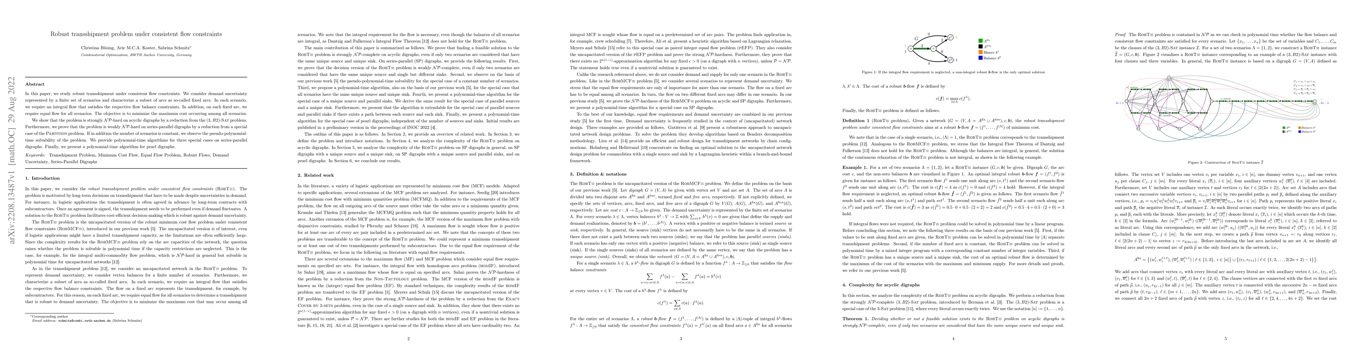 Thumbnail for Robust transshipment problem under consistent flow constraints