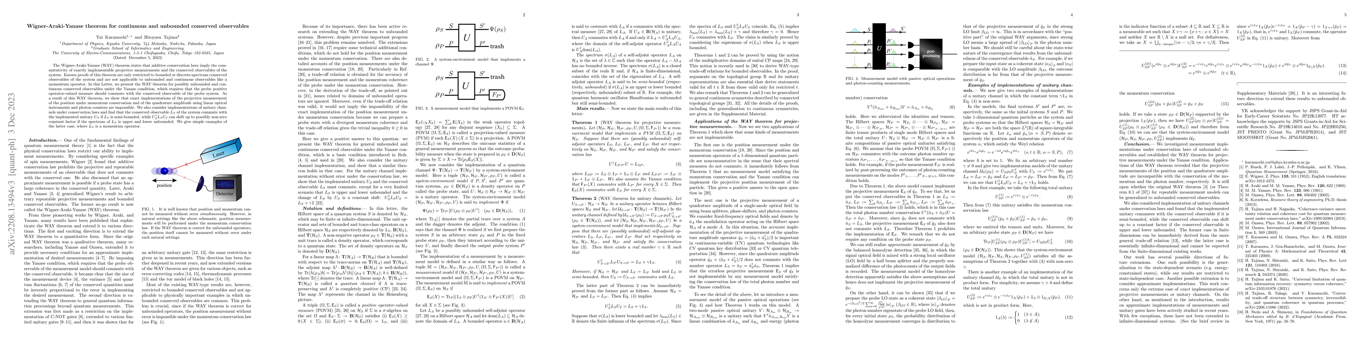 Thumbnail for Wigner-Araki-Yanase theorem for continuous and unbounded conserved
  observables
