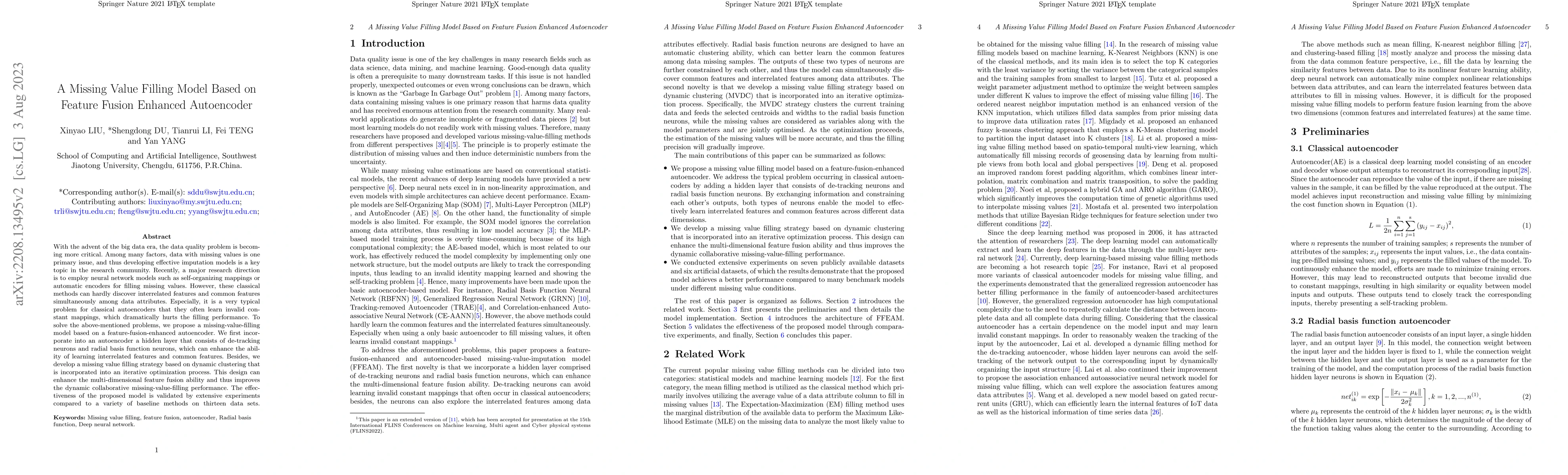 Thumbnail for A Missing Value Filling Model Based on Feature Fusion Enhanced
  Autoencoder