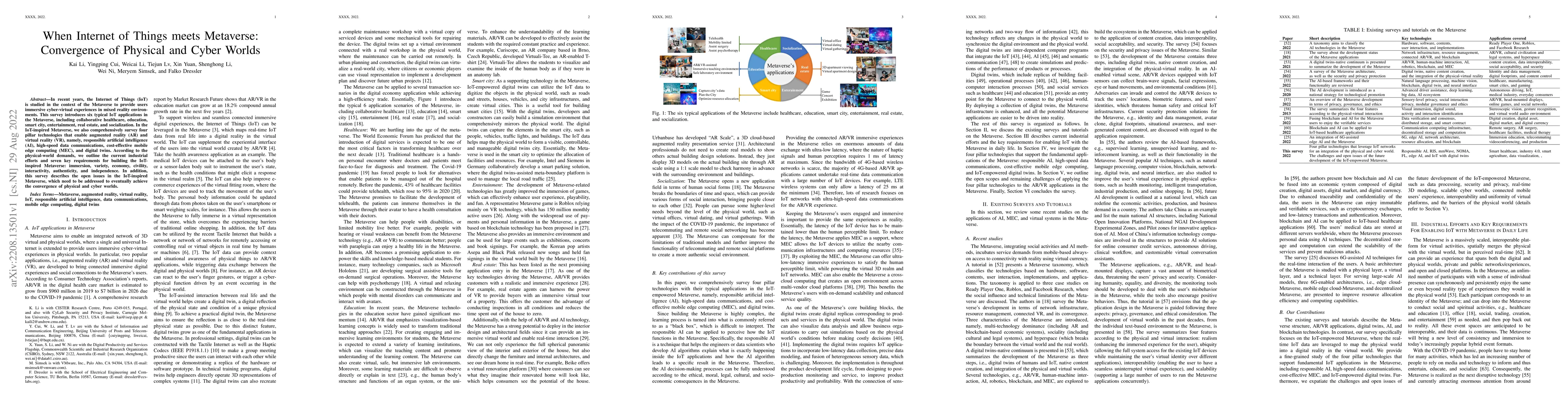 Thumbnail for When Internet of Things meets Metaverse: Convergence of Physical and
  Cyber Worlds