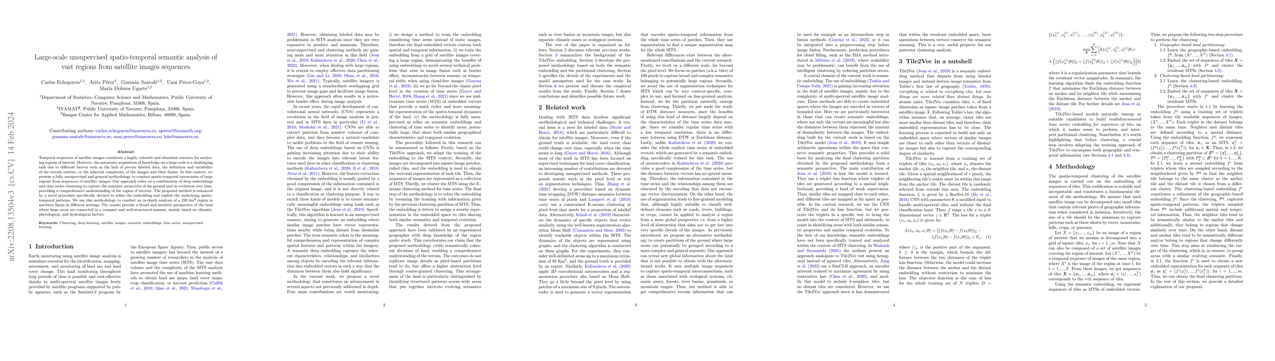 Thumbnail for Large-scale unsupervised spatio-temporal semantic analysis of vast
  regions from satellite images sequences