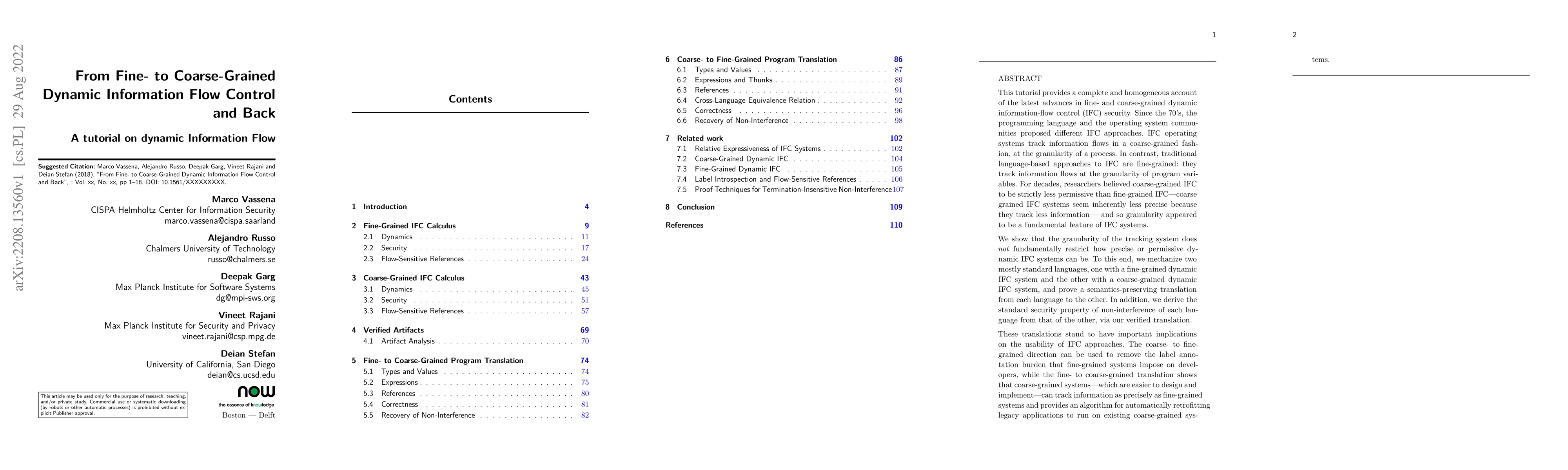 Thumbnail for From Fine- to Coarse-Grained Dynamic Information Flow Control and Back,
  a Tutorial on Dynamic Information Flow
