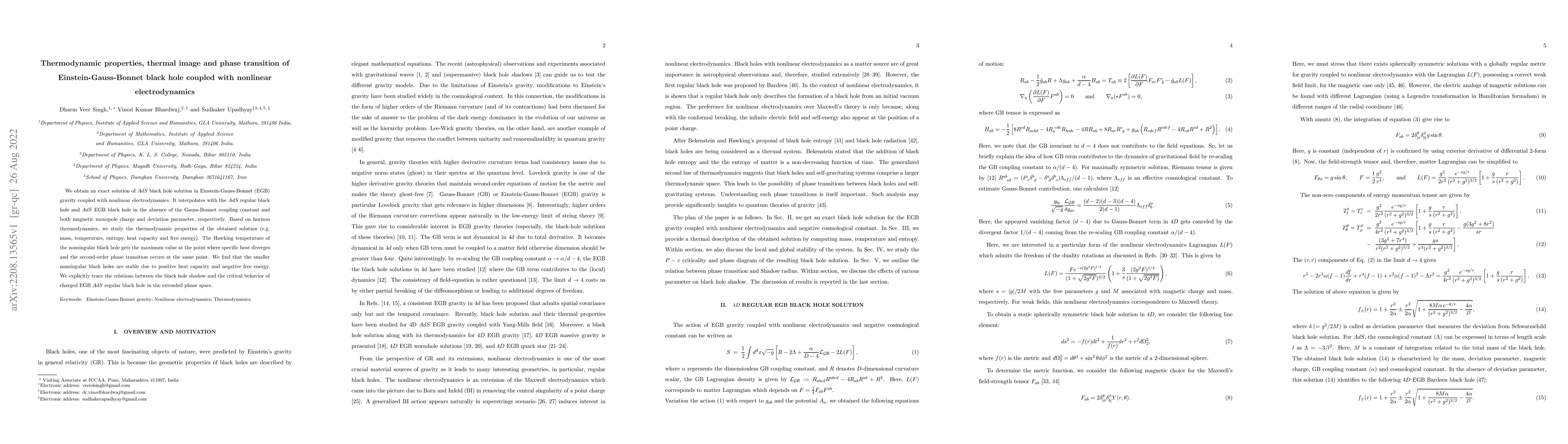 Thumbnail for Thermodynamic properties, thermal image and phase transition of
  Einstein-Gauss-Bonnet black hole coupled with nonlinear electrodynamics