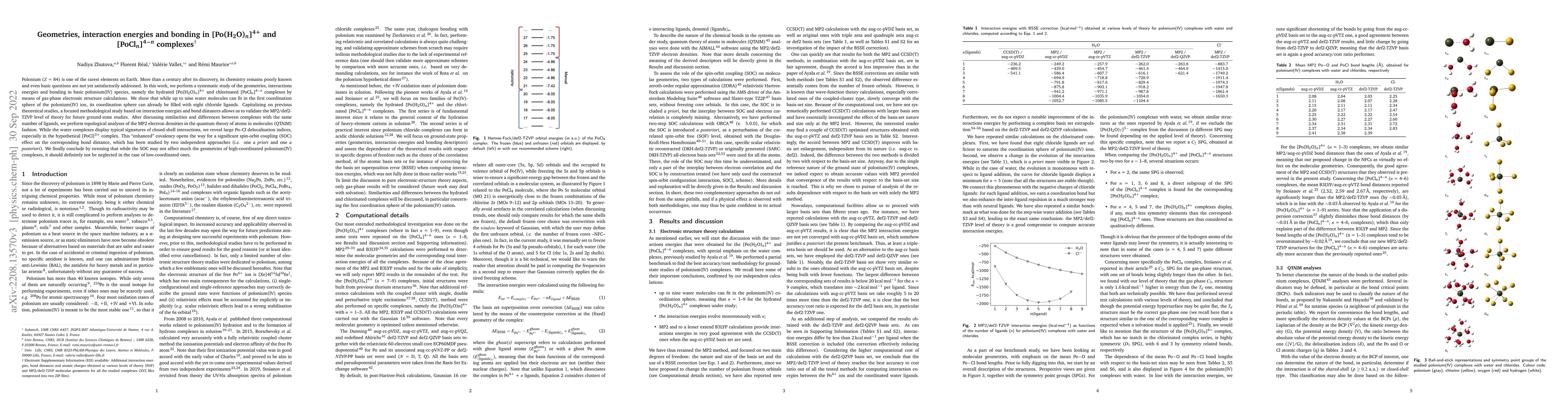 Thumbnail for Geometries, interaction energies and bonding in [Po(H$_2$O)$_n$]$^{4+}$
  and [PoCl$_n$]$^{4-n}$ complexes
