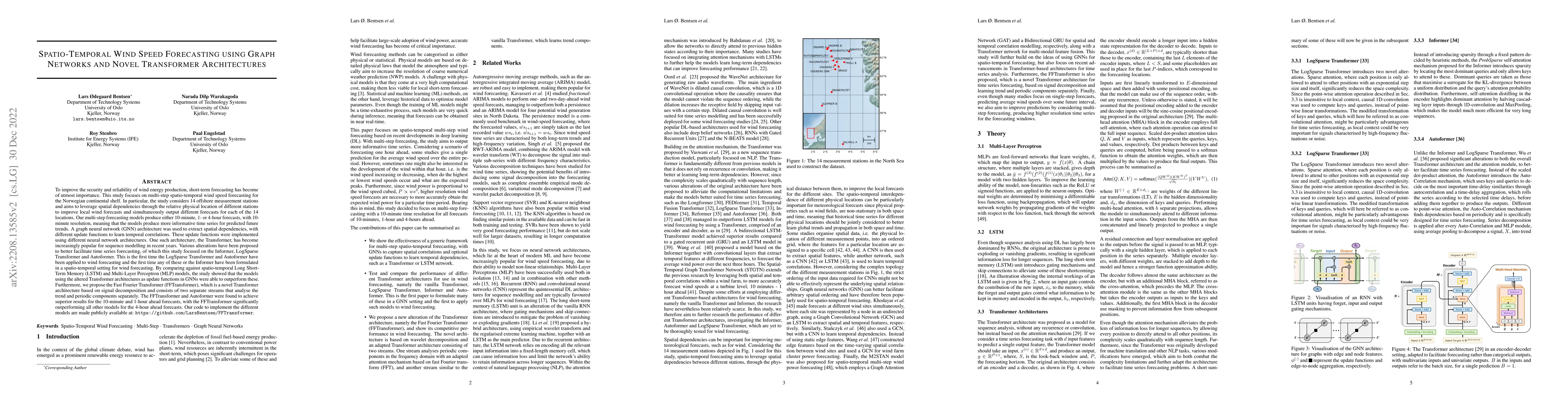 Thumbnail for Spatio-Temporal Wind Speed Forecasting using Graph Networks and Novel
  Transformer Architectures