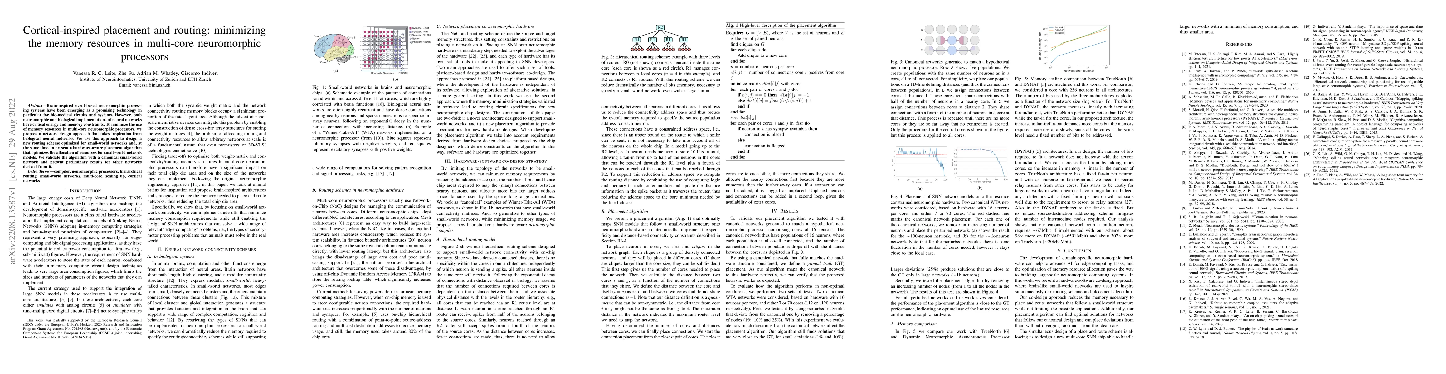Thumbnail for Cortical-inspired placement and routing: minimizing the memory resources
  in multi-core neuromorphic processors