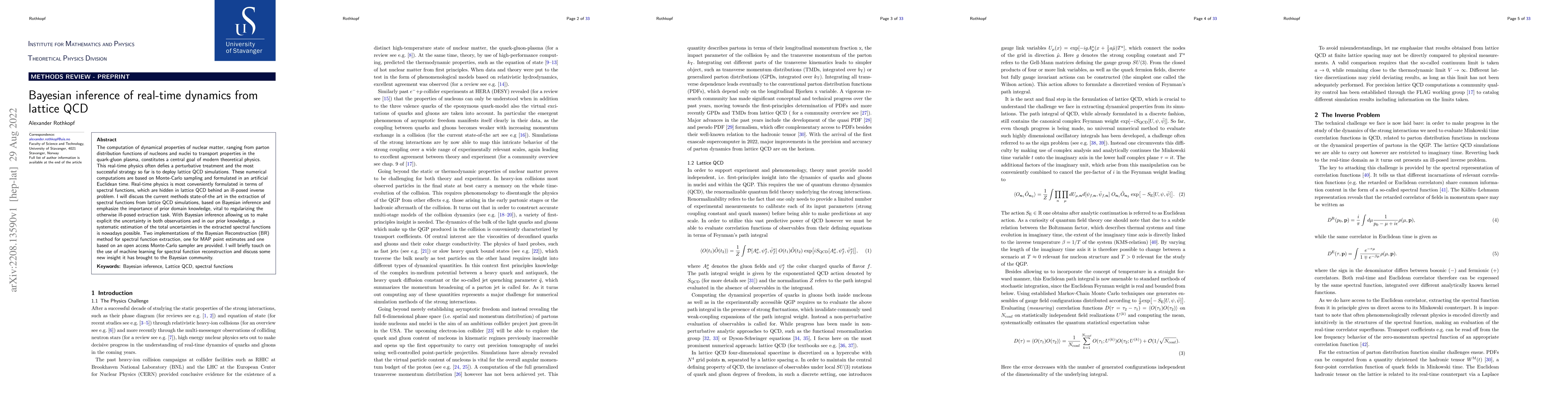 Thumbnail for Bayesian inference of real-time dynamics from lattice QCD