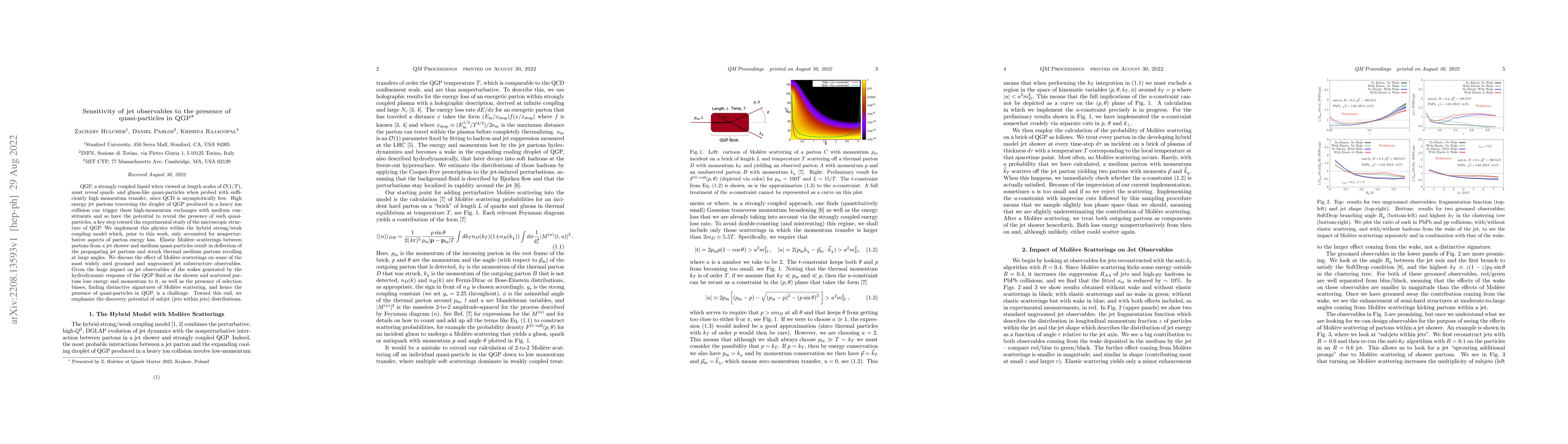 Thumbnail for Sensitivity of jet observables to the presence of quasi-particles in QGP