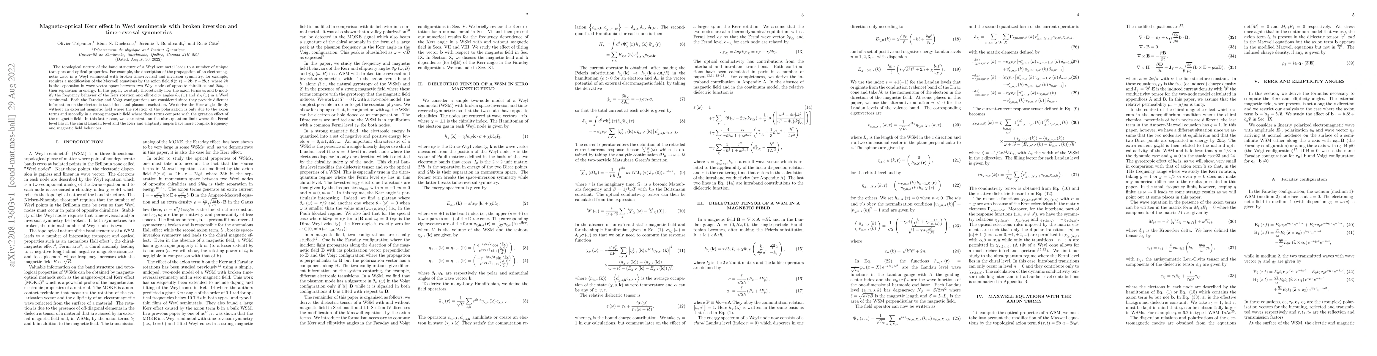 Thumbnail for Magneto-optical Kerr effect in Weyl semimetals with broken inversion and
  time-reversal symmetries