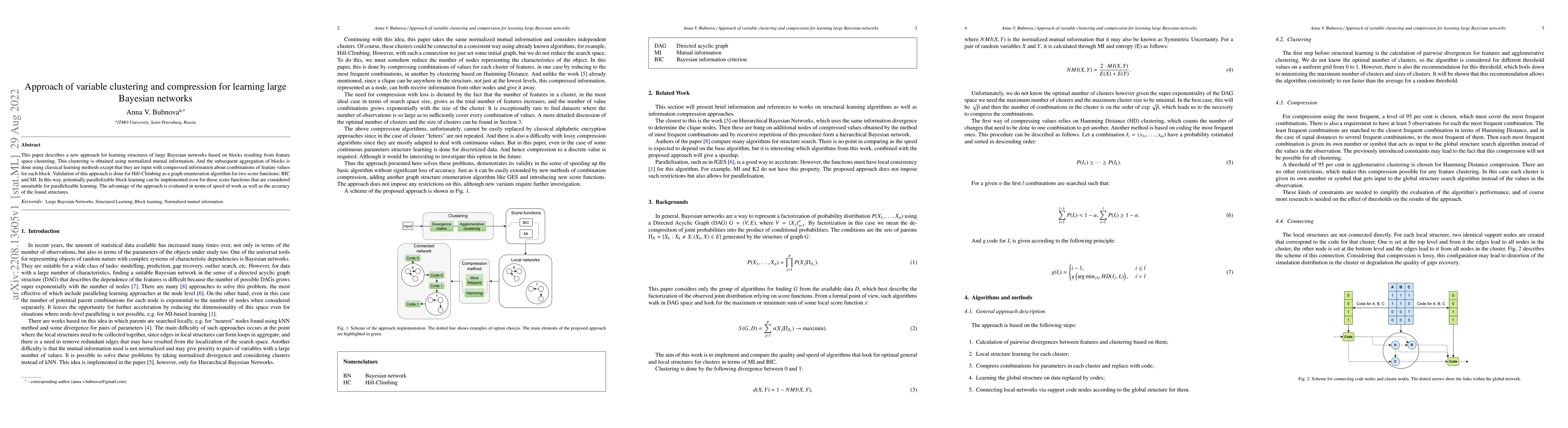 Thumbnail for Approach of variable clustering and compression for learning large
  Bayesian networks