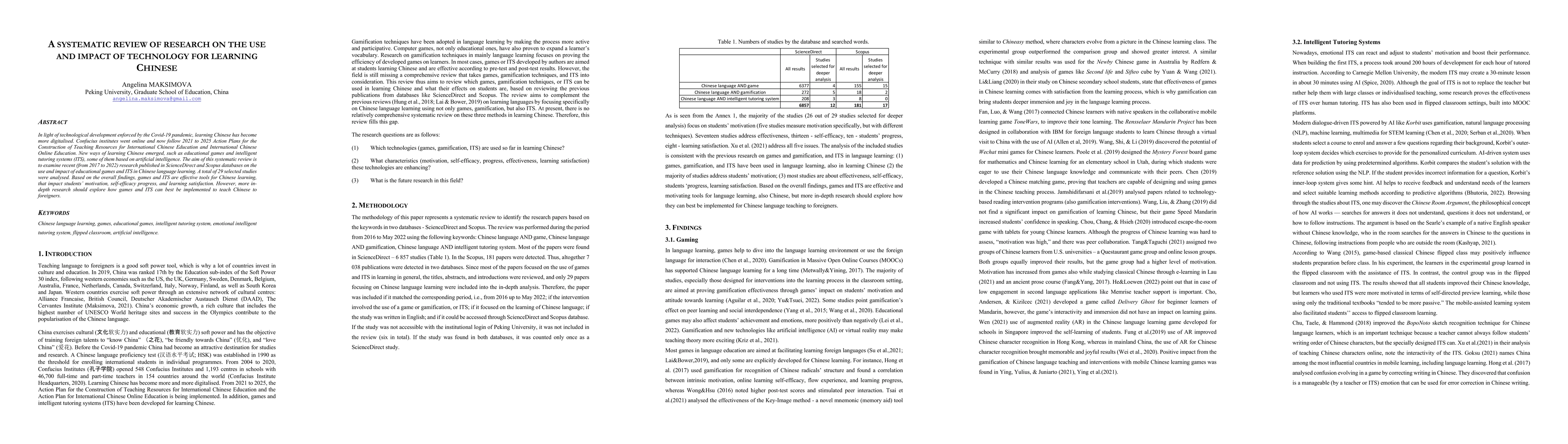 Thumbnail for A systematic review of research on the use and impact of technology for
  learning Chinese