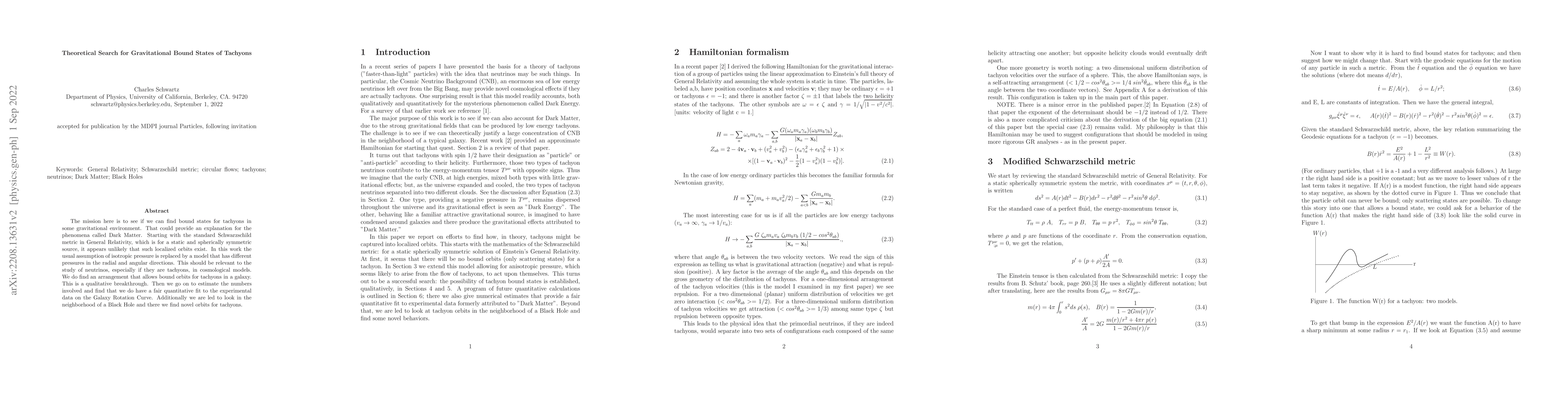 Thumbnail for Theoretical Search for Gravitational Bound States of Tachyons