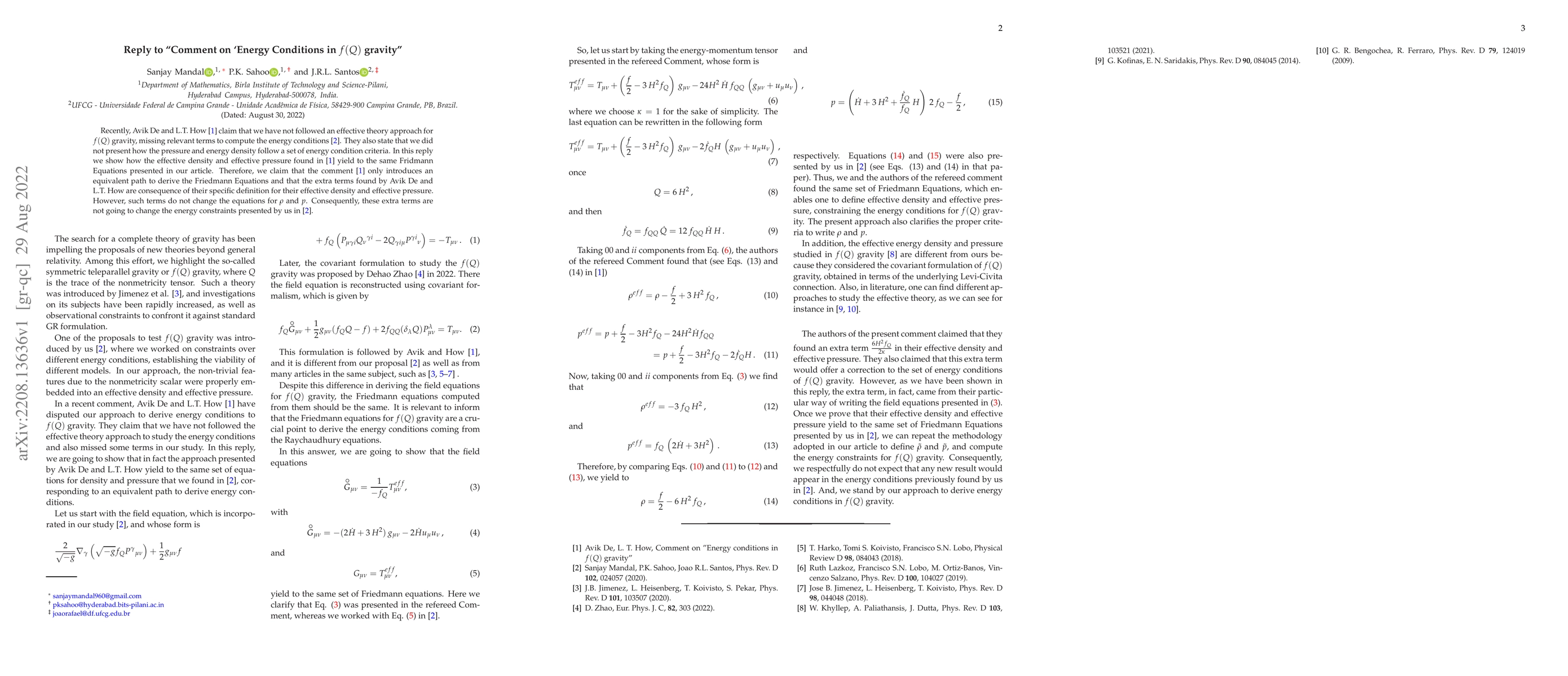 Thumbnail for Reply to "Comment on `Energy Conditions in $f(Q)$ gravity'"
