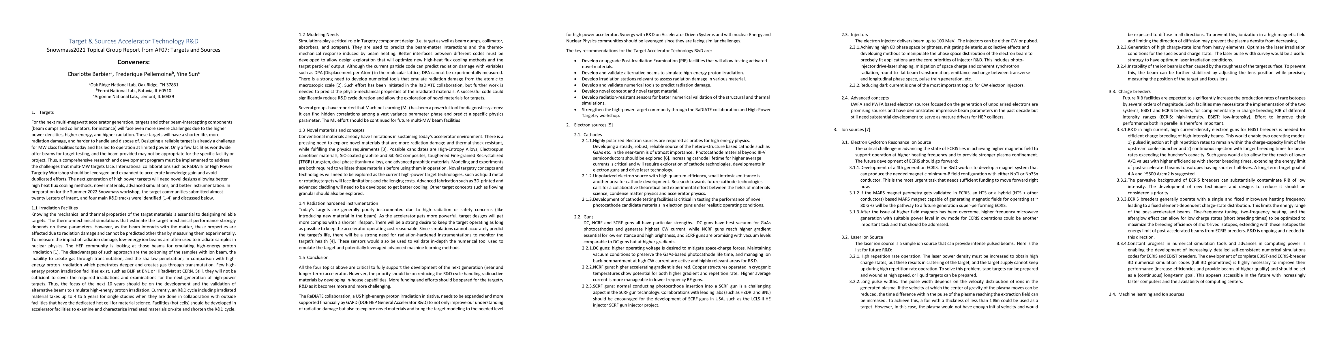 Thumbnail for Snowmass2021 Topical Group Report from AF07: Targets and Sources
