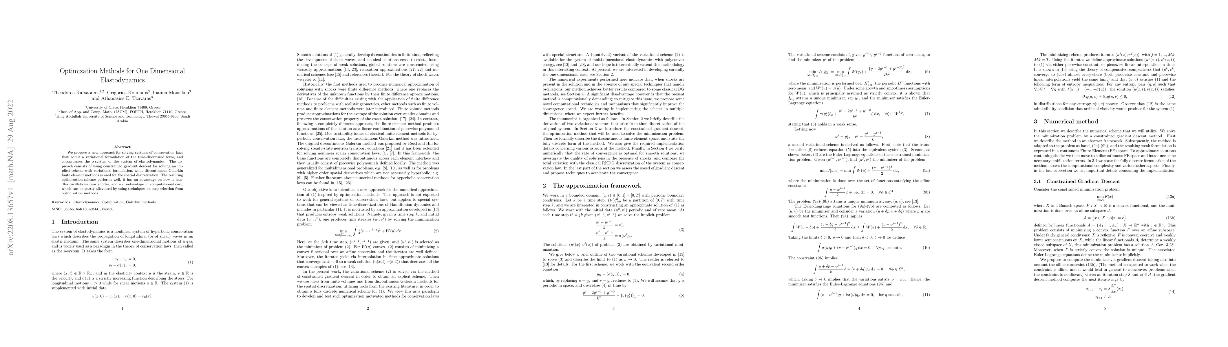 Thumbnail for Optimization Methods for One Dimensional Elastodynamics
