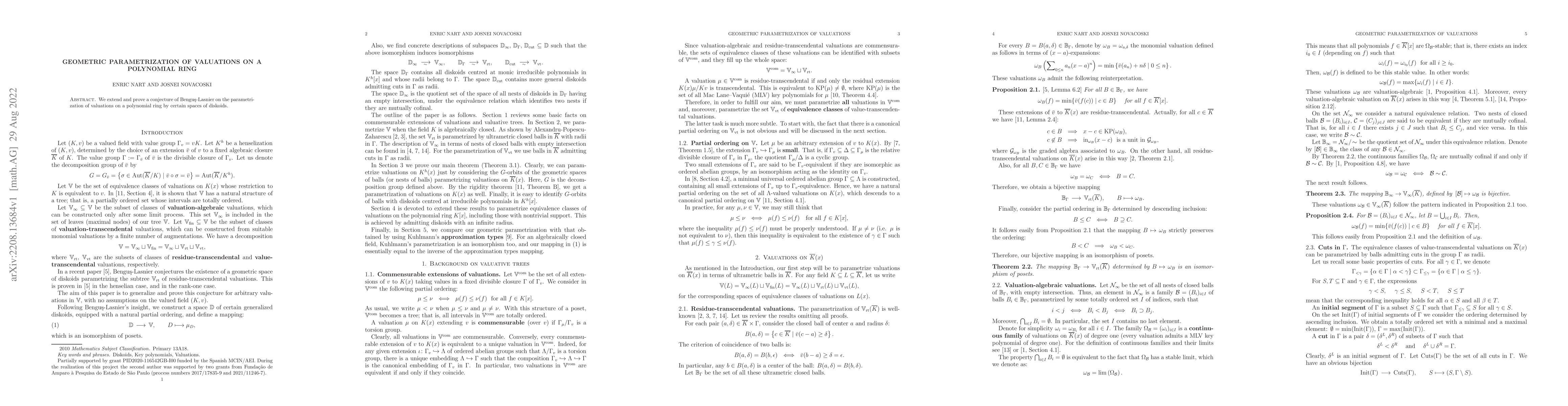 Thumbnail for Geometric parametrization of valuations on a polynomial ring